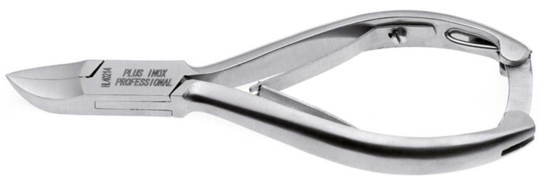 Konkaver Nagelknipser X-Care, versenkt, doppelte Feder. Hergestellt aus kohlenstoffreichem Edelstahl. Kalindra cutlery