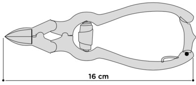Strong double-hinged nail clipper X-Care. Made of high-carbon stainless steel. 16 cm. Kalindra cutlery