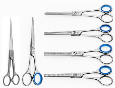 Super Cut. Hair scissors and thinning shears line from 5" to 8". Kalindra cutlery