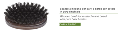 Wooden Brush for Mustache and Beard with Boar Bristles - Kalindra Cutlery