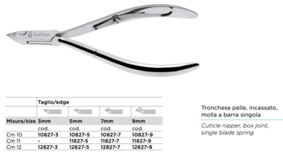 Lexus leather cutter, embedded, single-bar spring. Made of steel. Kalindra cutlery