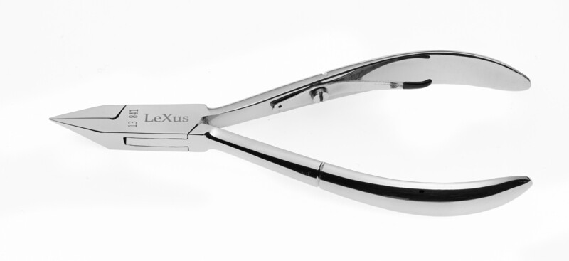 Coupe-ongles pour ongles incarnés lance, encastré, ressort à barre unique. Fabriqué en acier inoxydable. Ligne Lexus. Disponible en 2 tailles