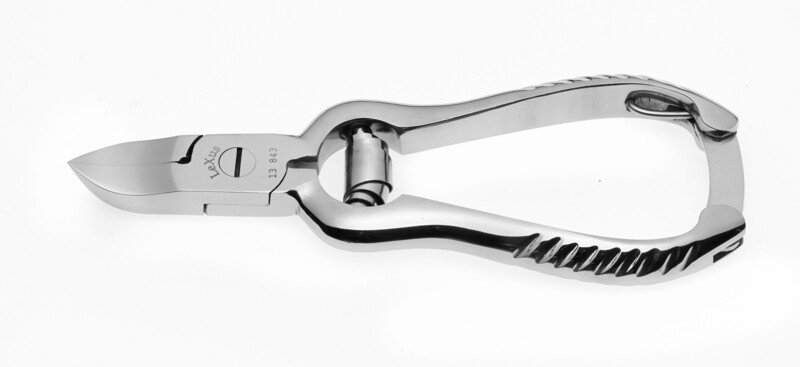 Coupe-ongles pour pieds, superposé, ressort en spirale et fermeture. Fabriqué en acier de la ligne Lexus. Kalindra coutellerie