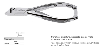 Toenail clipper in polished steel. Luna, embedded, 14 cm. Kalindra cutlery