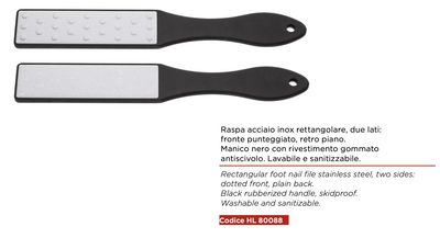 Rectangular Stainless Steel Foot File. Kalindra cutlery