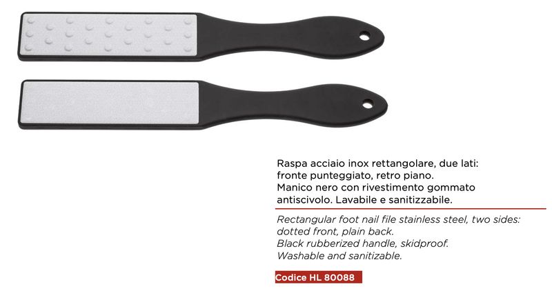 Rectangular Stainless Steel Foot File. Kalindra cutlery