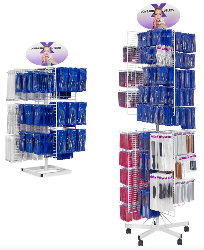 Manicure and pedicure product display stand. Kalindra cutlery Manicure and pedicure product display stand. Kalindra cutlery
