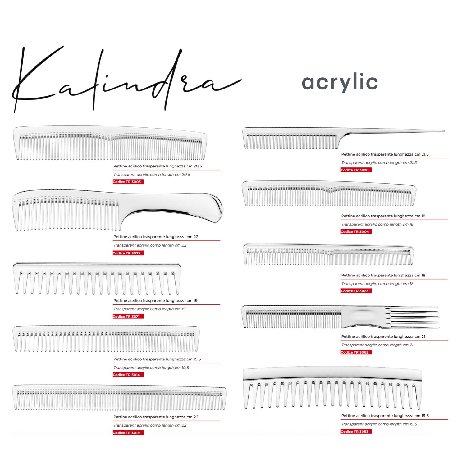 Transparent High-Tech Acrylic Comb. Kalindra Cutlery
