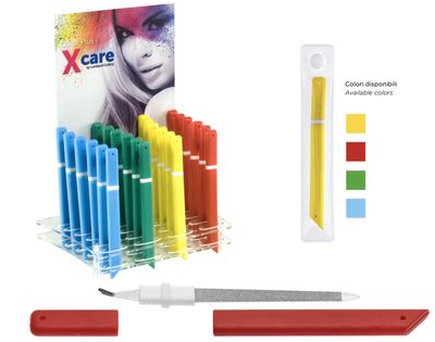 SKILL: nail file and cuticle remover - 4 colors available. Kalindra cutlery