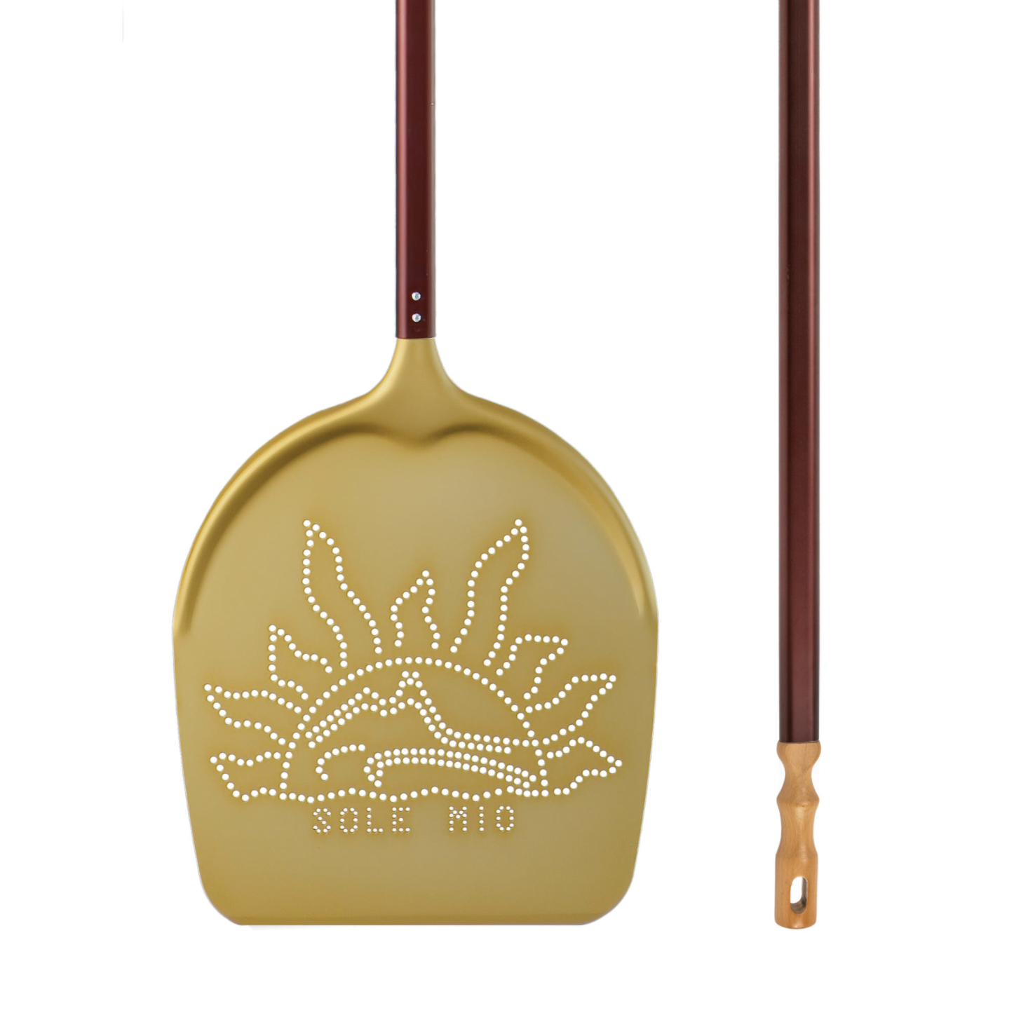 KALINDRA | Lilly. SOLE MIO. Perforated pizza peel aluminum alloy - h 170 cm. 5 sizes