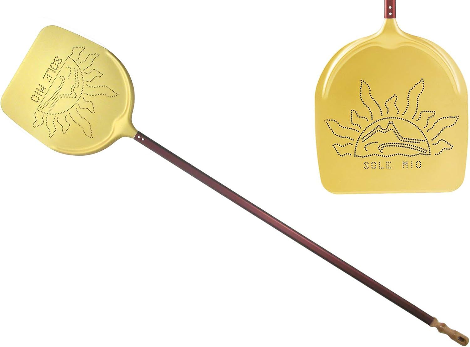 KALINDRA | Lilly. SOLE MIO. Perforated pizza peel aluminum alloy - h 170 cm. 5 sizes