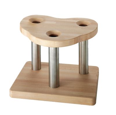 BLUE FARM | Lilly. MODENA Soporte de madera y acero inoxidable para palas de pizza, 3 plazas