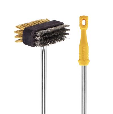 KALINDRA | Lilly. Double brush stainless steel-brass for cleaning grills and plates