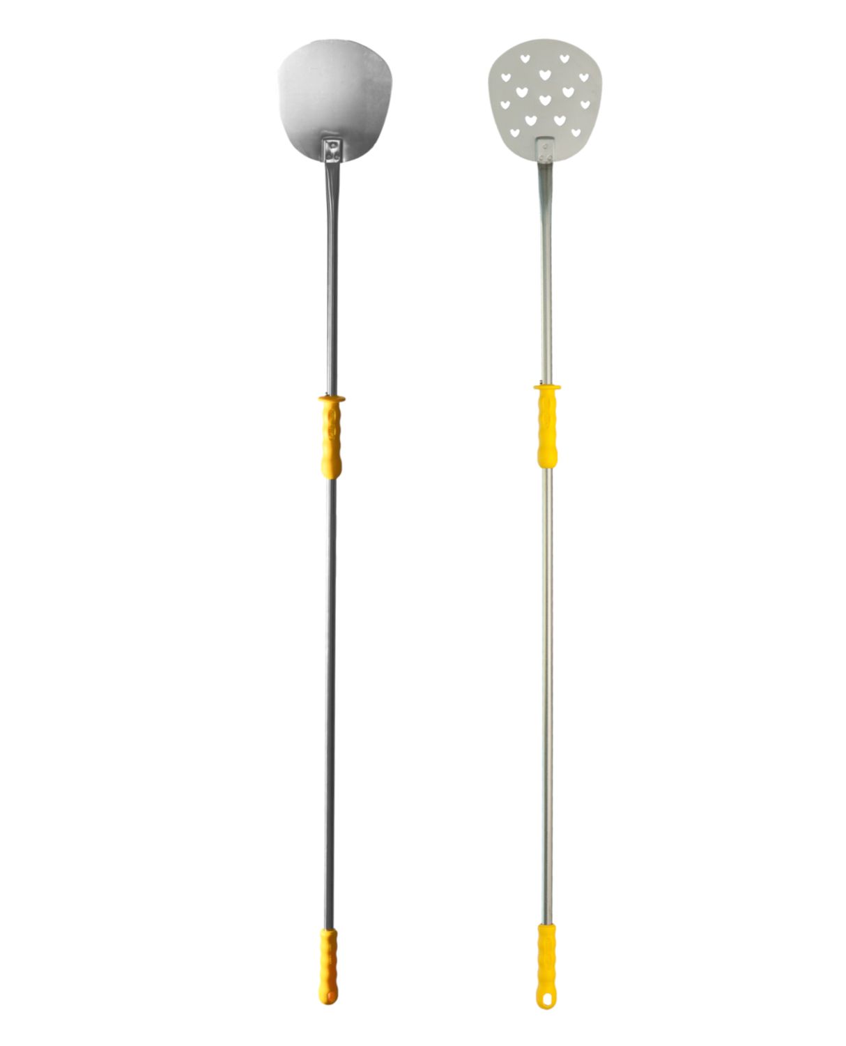 KALINDRA | Lilly. HEART. Baking peel available in smooth, perforated, stainless steel, and titanium. Ø 20/26 cm - h 170 cm