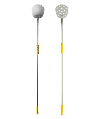 KALINDRA | Lilly. HEART. Baking peel available in smooth, perforated, stainless steel, and titanium. Ø 20/26 cm - h 170 cm