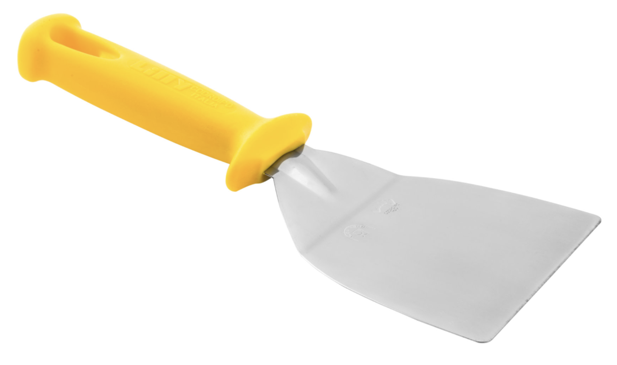 KALINDRA | Lilly. Stainless steel bent spatula for dough and multi-purpose use, available in 8, 10, or 12 cm sizes