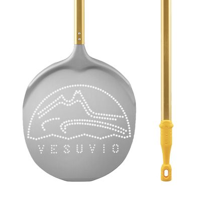 KALINDRA | Lilly. VESUVIO. Perforated round aluminum alloy pizza peel. 6 sizes available