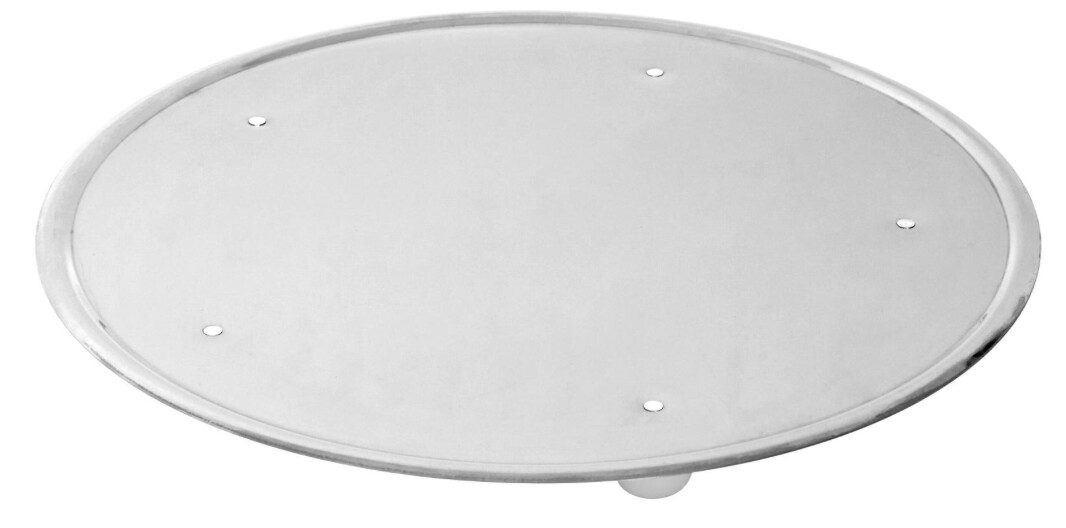 KALINDRA | Lilly. Stainless steel rimmed plate for display/serving with feet. H mm 40