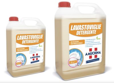 Amuchina. Geschirrspülmittel für hartes Wasser in 2 Formaten