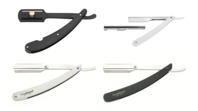Professional barber razor line in 4 solutions. Kalindra cutlery