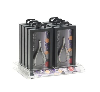 Linea All Over. Coupe-ongles et peau en acier inoxydable décorés. 8 solutions. Kalindra cutlery
