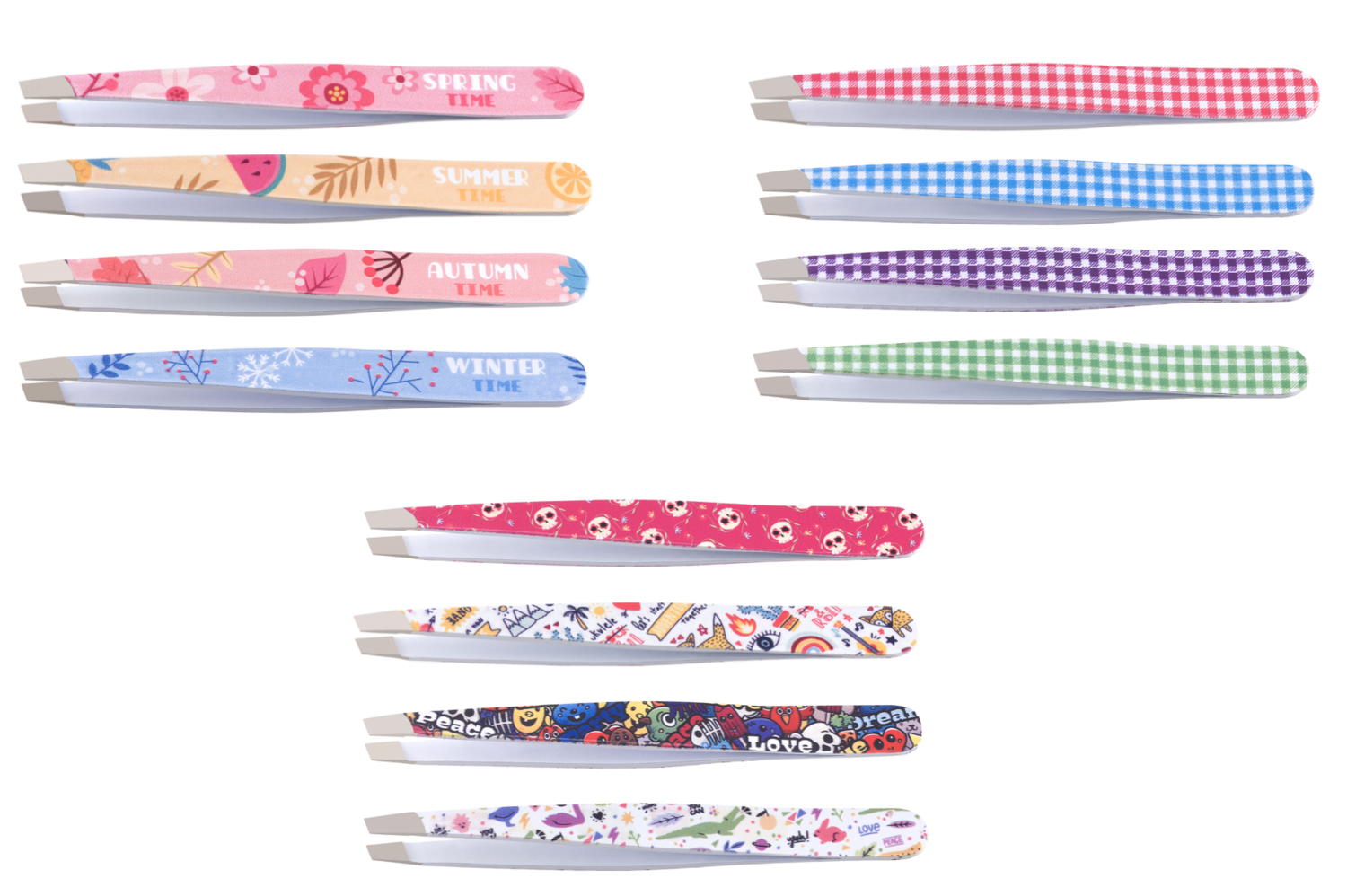Slanted INOX tweezers decorated. 9.5 cm - 3.74". Kalindra cutlery