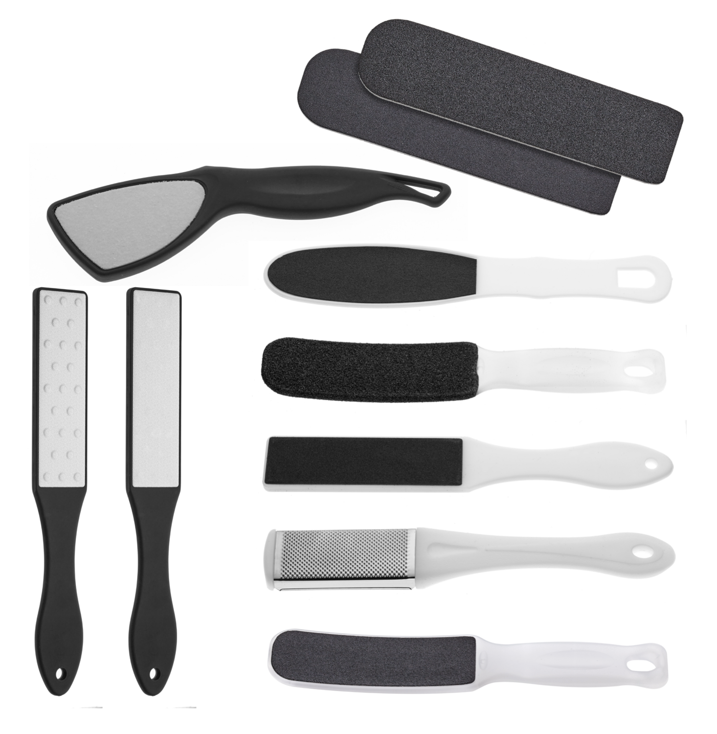 Rasps in stainless steel and plastic for calluses and replacements. Kalindra cutlery