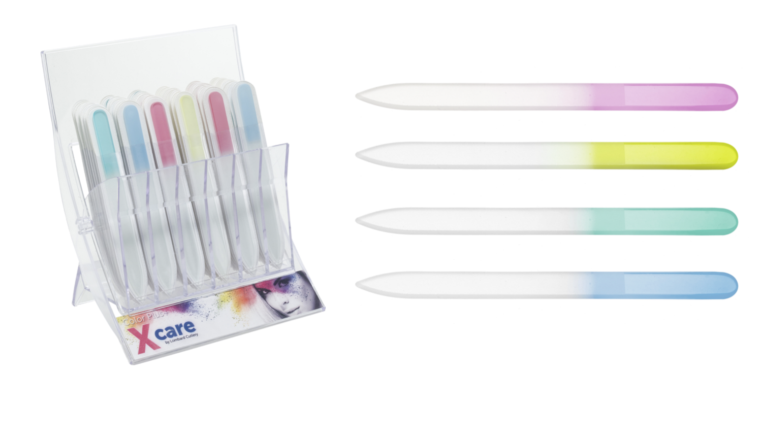 Frosted glass file with pyramid tip. 4 versions. Kalindra cutlery