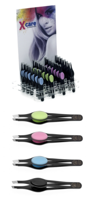 Color Plus +. Slanted tweezers, crab style, and Soft Touch. Color Plus + line. Kalindra cutlery