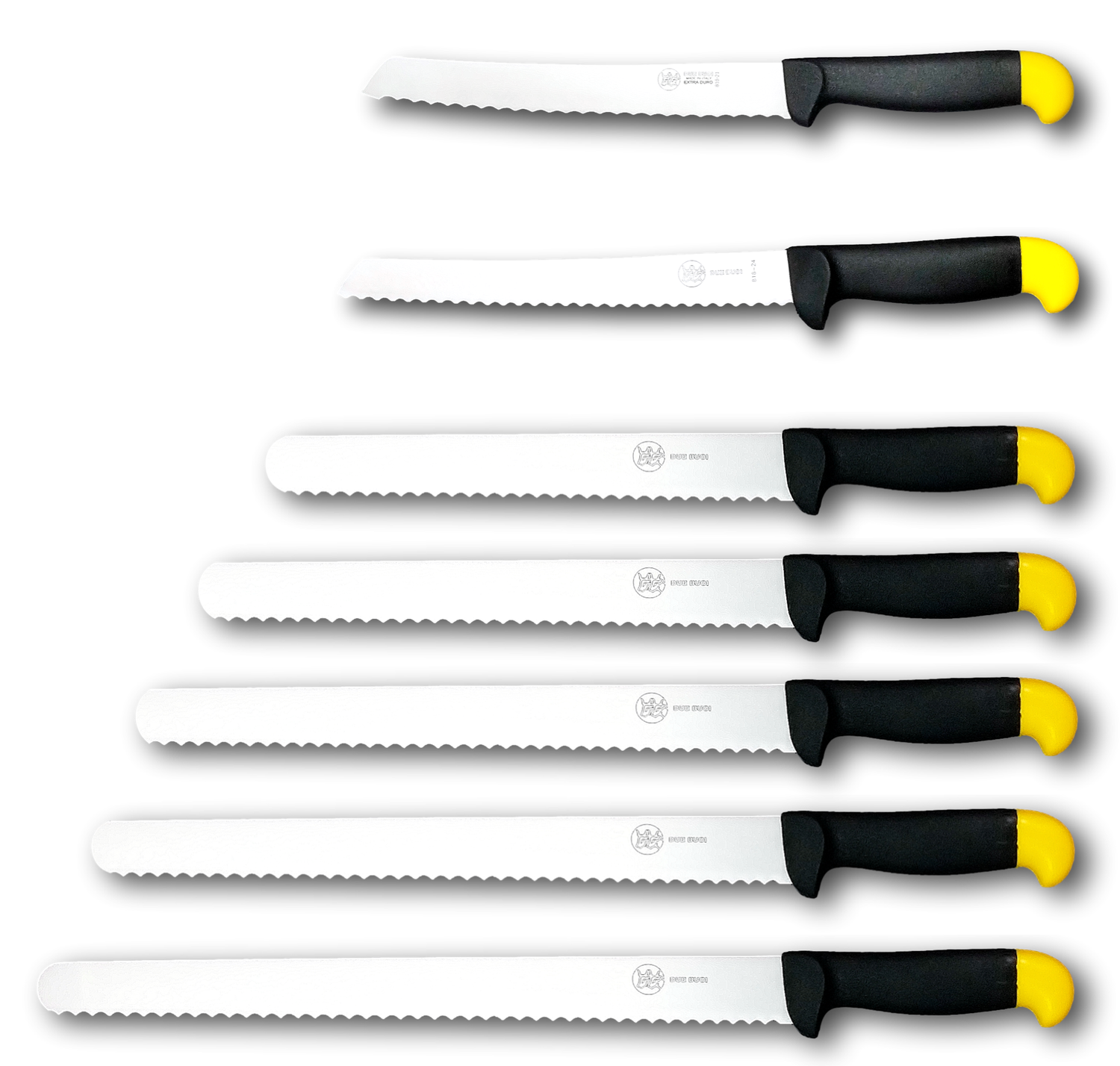 KALINDRA | Due Buoi – Professional Serrated Knife for Bread and Pastry. Stainless Steel Blade and Black Handle