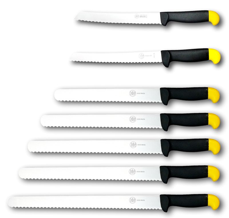 KALINDRA | Due Buoi – Professional Serrated Knife for Bread and Pastry. Stainless Steel Blade and Black Handle KALINDRA | Due Buoi – Professional Serrated Knife for Bread and Pastry. Stainless Steel Blade and Black Handle