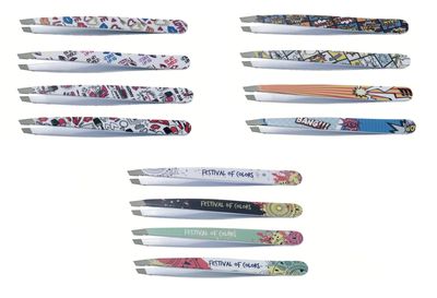 INOX OBLIQUE Tweezers. Fantasy decoration from the X Care Color Plus + line. cm 9.5 / 3.74" INOX OBLIQUE Tweezers. Fantasy decoration from the X Care Color Plus + line. cm 9.5 / 3.74"