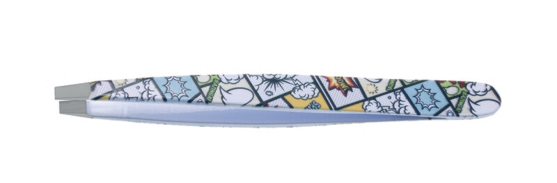 INOX Straight Tweezers. Fantasy decoration from the X Care Color Plus + line. 9.5 cm / 3.74"