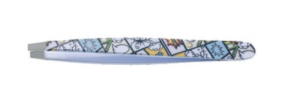INOX Straight Tweezers. Fantasy decoration from the X Care Color Plus + line. 9.5 cm / 3.74"