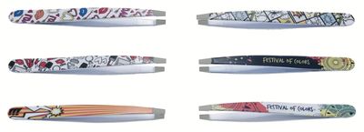 INOX Straight Tweezers. Fantasy decoration from the X Care Color Plus + line. 9.5 cm / 3.74"