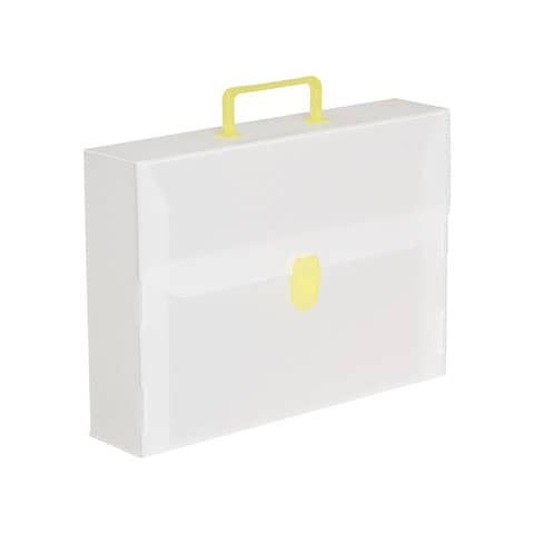 Valigetta portadocumenti Favorit a una chiusura polionda cannettato bianco trasparente 27x38 cm dorso 8 cm - EURO8T