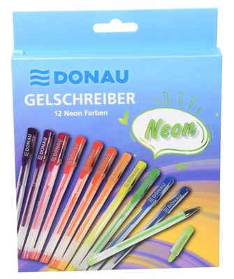 Set 12 penne gel Donau colori neon assortiti 322262