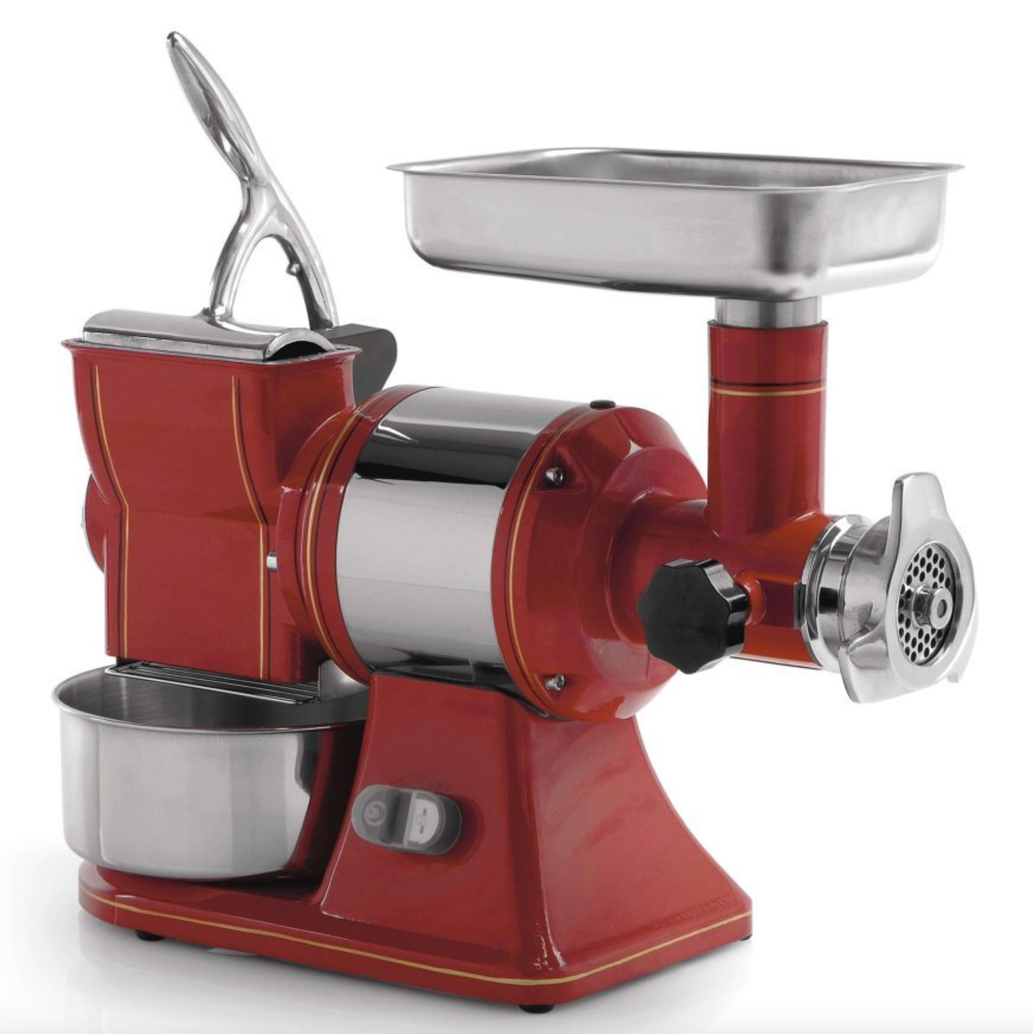 KALINDRA | FAMA. TG12R. Professional meat grinder and grater with 70 mm opening. 4 solutions available in Stainless Steel and Aluminum