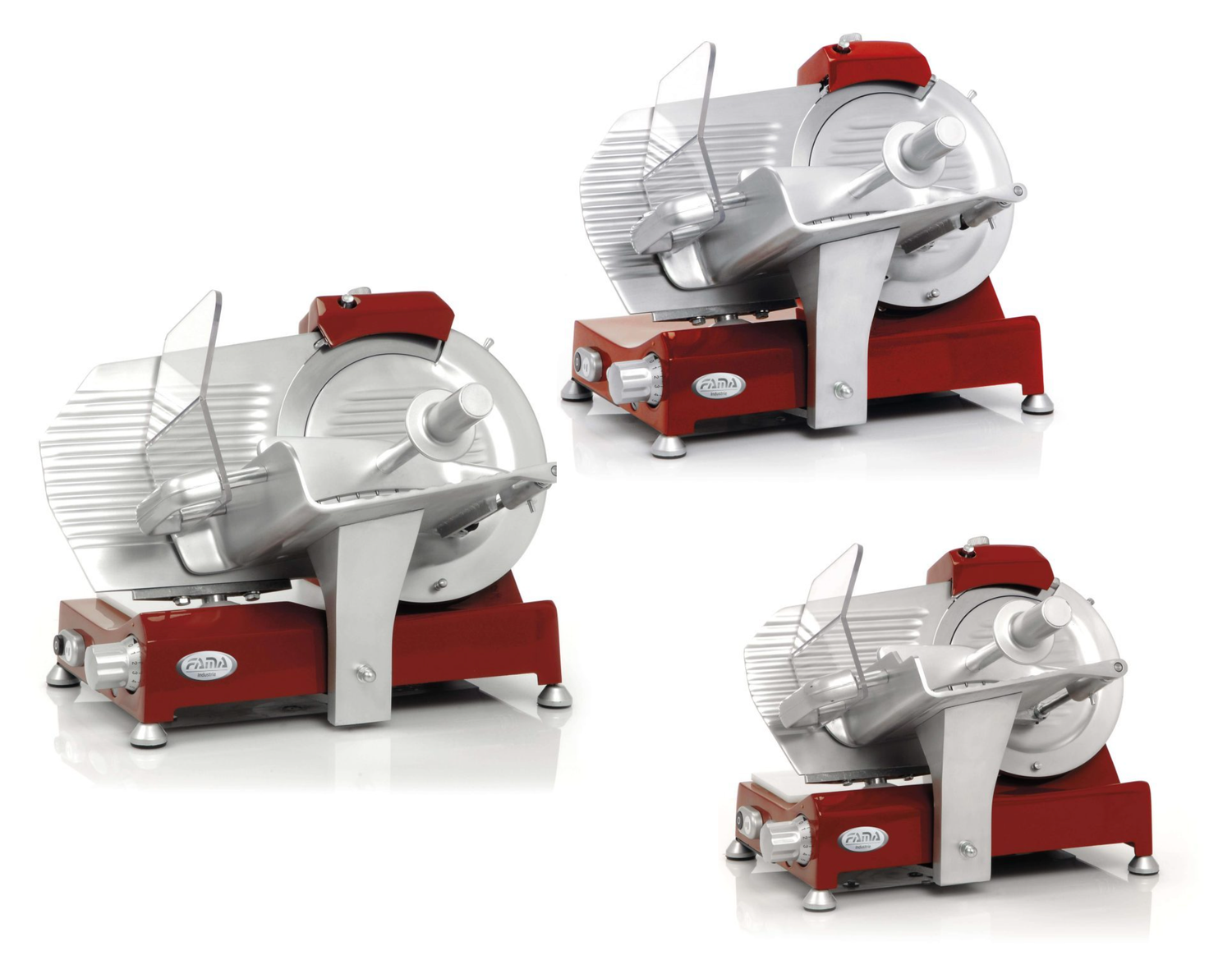 KALINDRA | FAMA. Red gravity slicers, silver knobs. Single phase