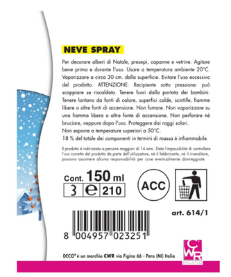 BLUE FARM | Deco. Sprühdose mit Schneeeffekt – 150 ml – weiße Farbe – 614/1