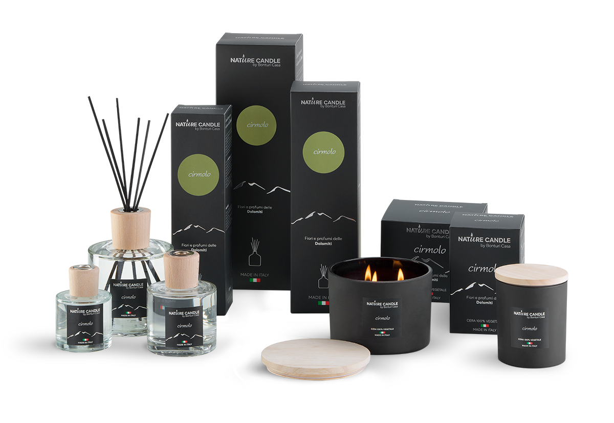 KALINDRA | B Casa. Candles, 100% vegetable. Dolomites Line: Swiss Pine