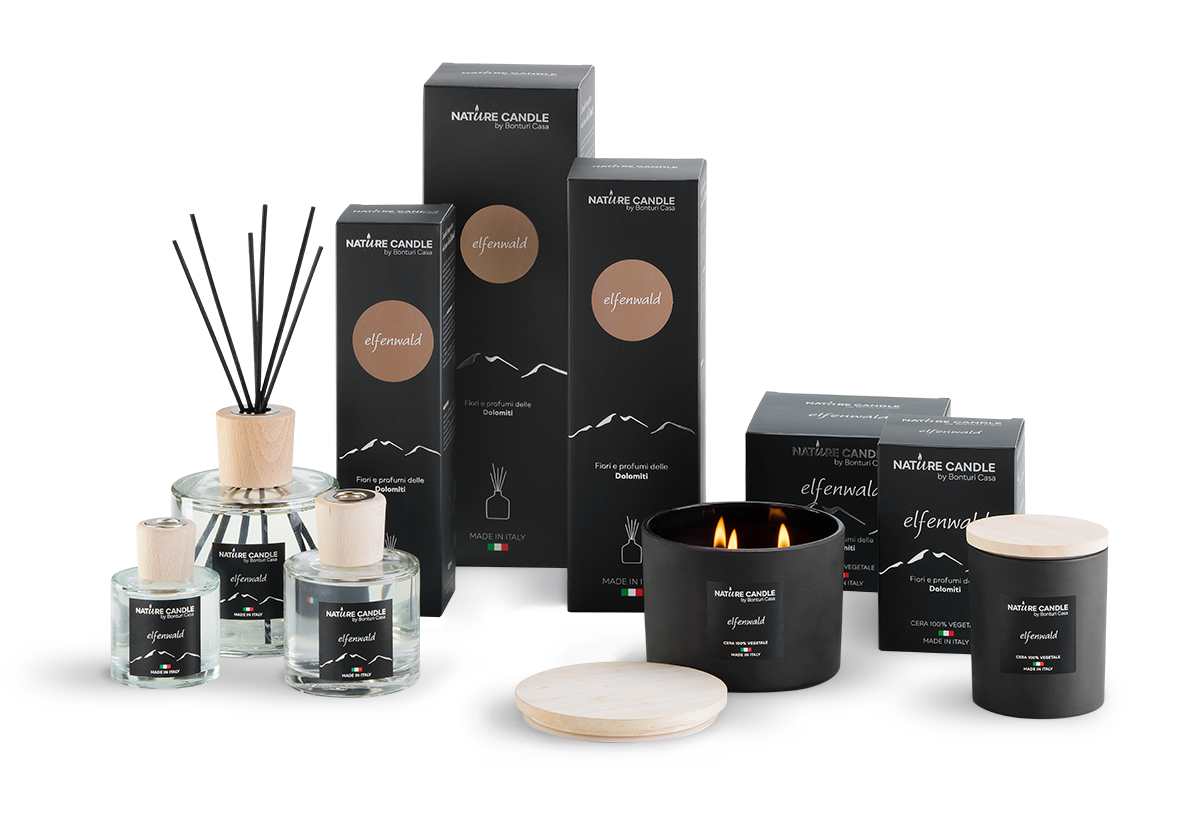 KALINDRA | B Casa. Candles, 100% vegetable, Dolomites line: Elfenwald