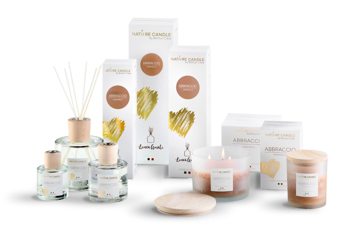 KALINDRA | B Casa. Velas, 100% vegetales, línea Amati. Abrazo: Caramelo