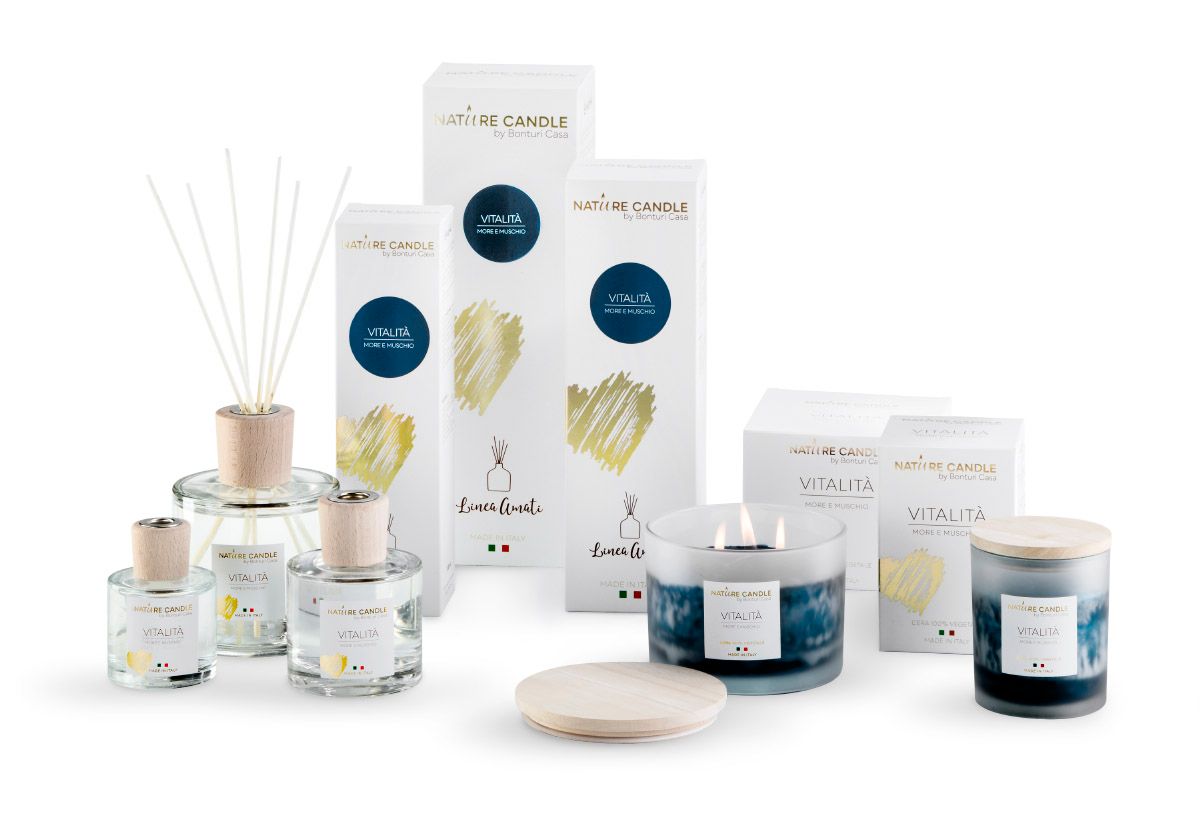 KALINDRA | B Casa. Candles, 100% vegetable, Amati line. Vitality: Blackberries and Musk