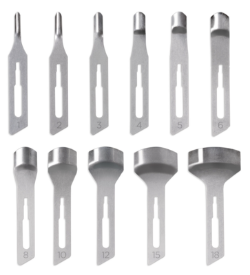Disposable Lexus gouge blades in steel and carbon. 11 solutions available in 3 formats. Kalindra cutlery