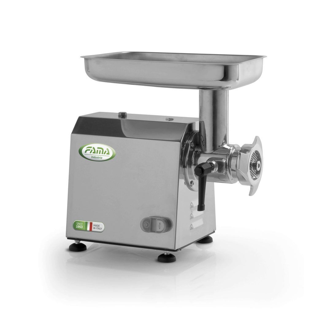 KALINDRA | FAMA. TI12. Professional meat grinder with 70 mm mouth. 8 solutions available in Stainless Steel and Aluminum