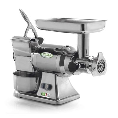 KALINDRA | FAMA. TG22. Ventilated professional meat grinder and grater with 82 mm mouth. 8 solutions available in Stainless Steel and Aluminum