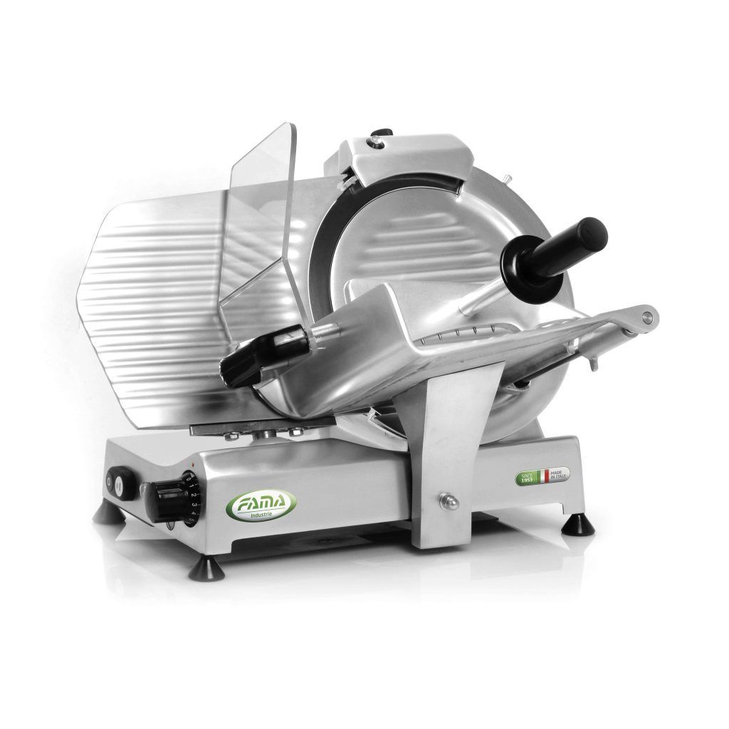 KALINDRA | FAMA. ECO. Gravity slicer in anodized aluminum with 300 mm blade. Small base