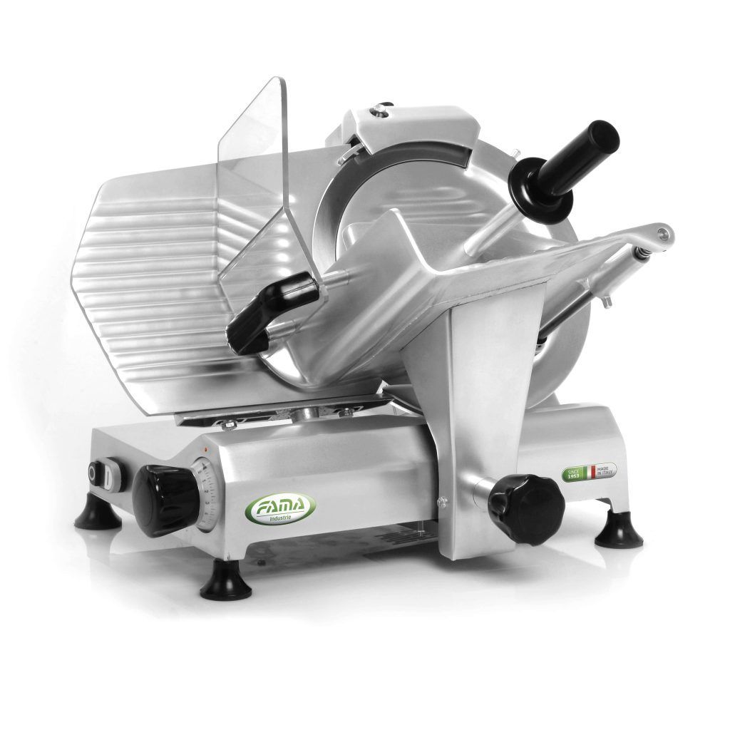 KALINDRA | FAMA. ECO. Gravity slicer in anodized aluminum with 300 mm blade. Large base