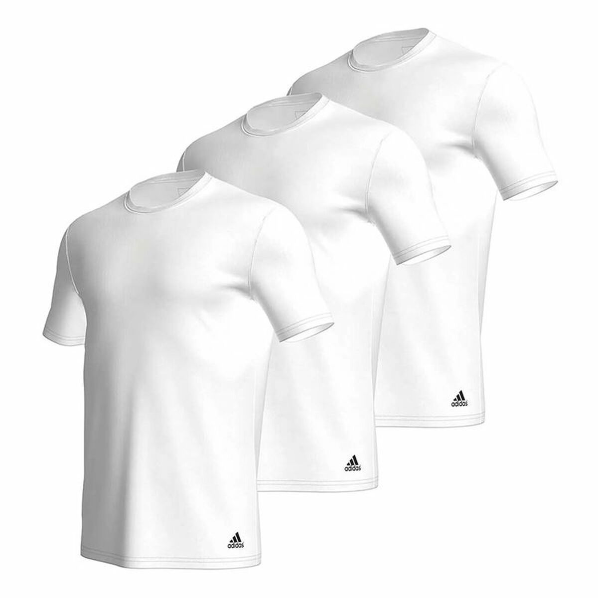 KALINDRA | BB. Men’s Short Sleeve T-Shirt Adidas Ss Tee Crew Active Core Cotton White 3 Units